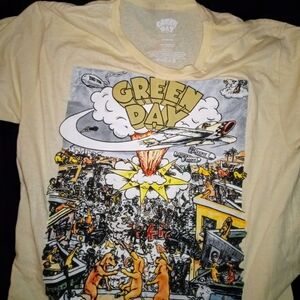 Green Day Graphic Band Tee - Cream Medium